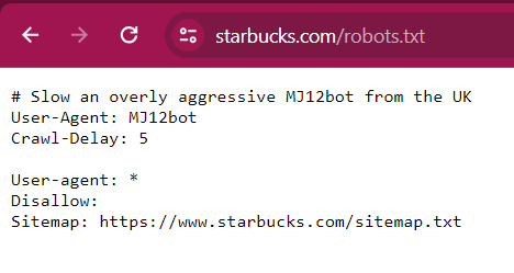 Exemplo de Robots.txt